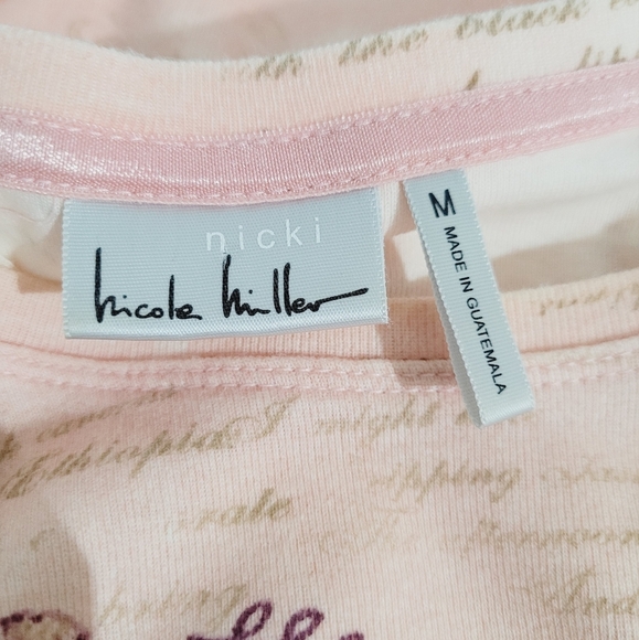 Nicole Miller WINE 100% Cotton 3/4 Sleeve Shirt Top Womans Size Medium  Winery - Picture 9 of 11